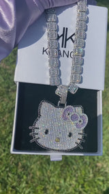 Iced out hello kitty Pendant With Chain