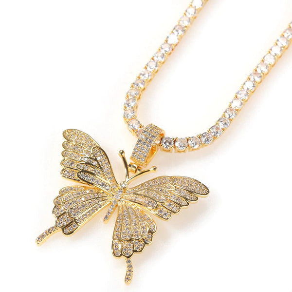 Golden Butterfly with Tennis Chain - Koanga