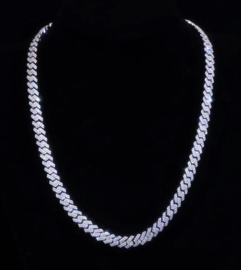 8MM Unisex Prong Cuban Chain ( Moissanite + S925 Available)
