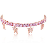 Pink Butterfly Drip Anklet