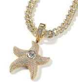 Iced Out Starfish Necklace