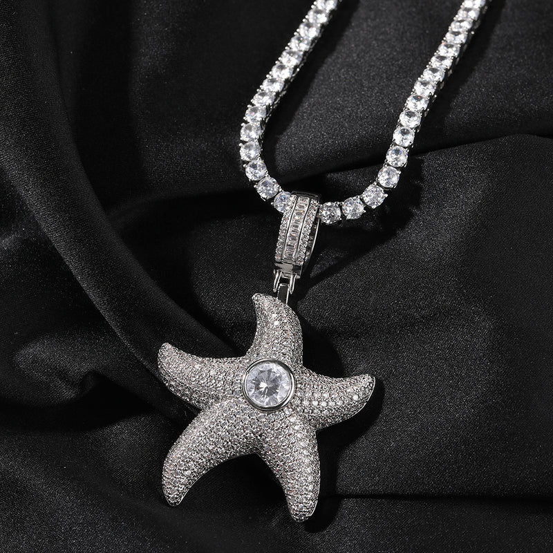 Iced Out Starfish Necklace