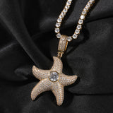 Iced Out Starfish Necklace