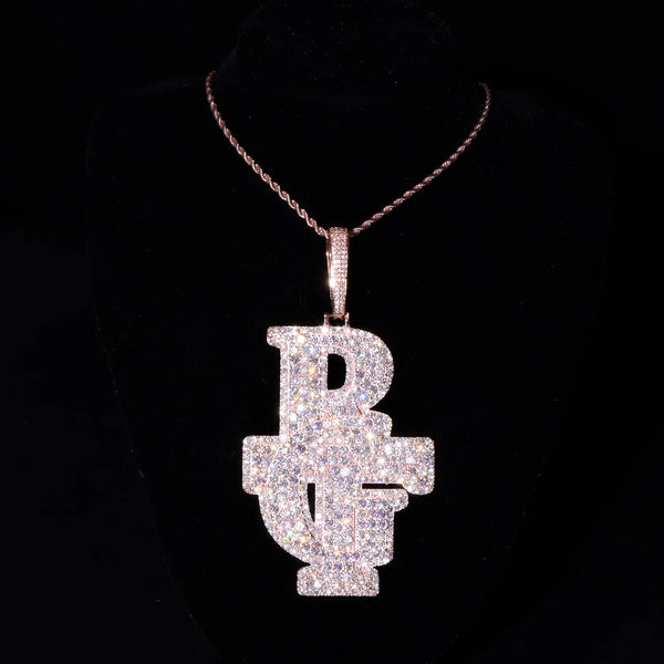 Personalized Pendant with Initial Monogram (Moissanite Option Available)