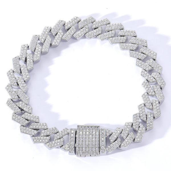 12mm Diamond Prong Cuban Bracelet