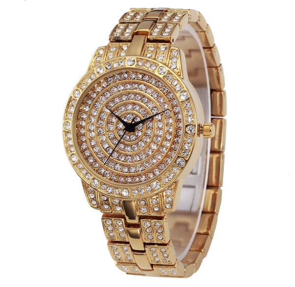 ICED OUT CRYSTAL GOLD WATCH - Koanga