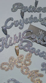 Customized Iced Out Name with Baguette Chain