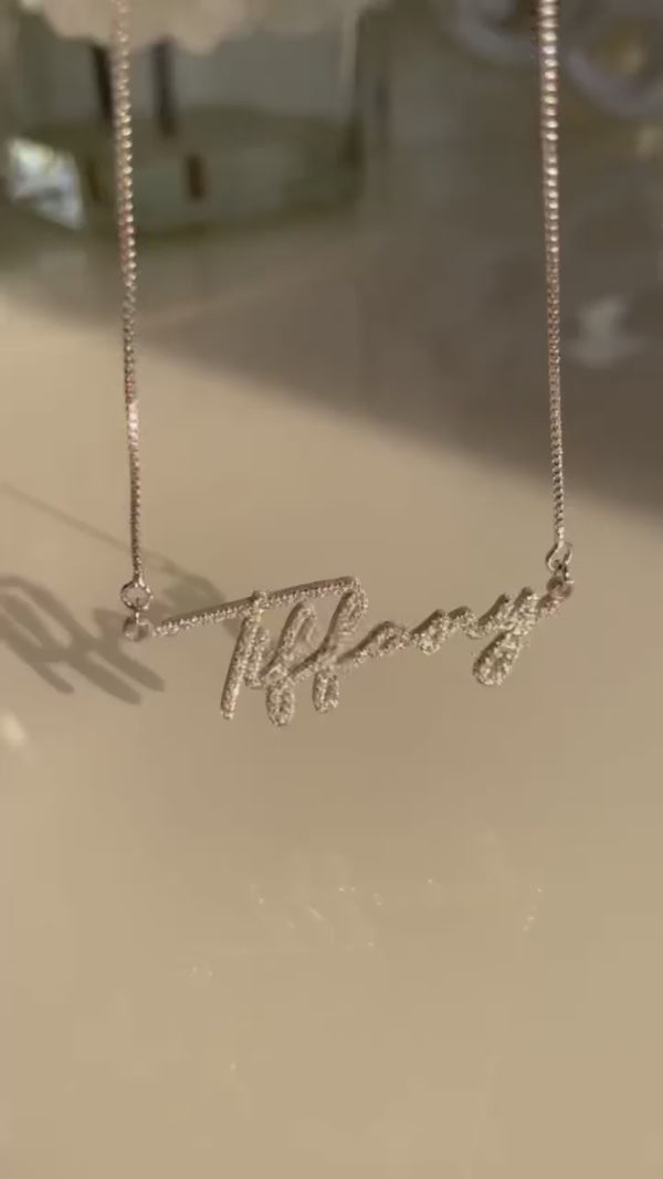 Cursive Sterling Silver Customized Necklace