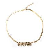 Pearl /Herringbone/Tennis Chain/stainless steel cuban chain/ customized necklace - Herringbone chain Koanga
