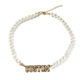 Pearl /Herringbone/Tennis Chain/stainless steel cuban chain/ customized necklace - Pearls Chain Koanga