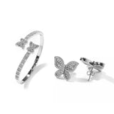 Butterfly Stud With Bangle Set