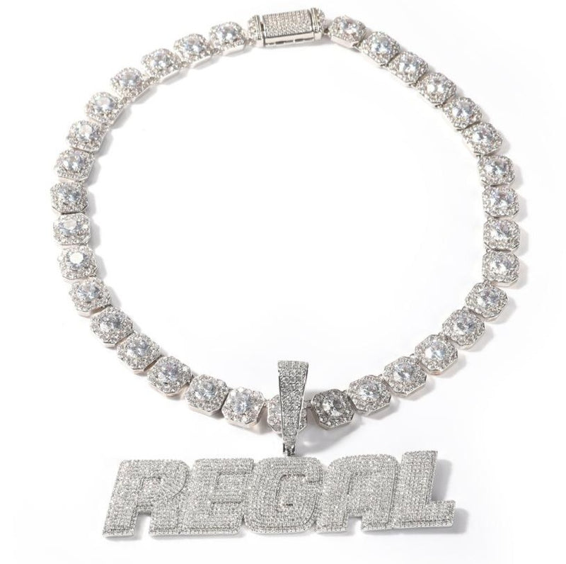 ICED OUT CUSTOM NAME WITH CUBAN CHAIN OR CLUSTER CHAIN - Koanga