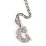 Baguette Bling Initial Letters With Rope Chain - Koanga