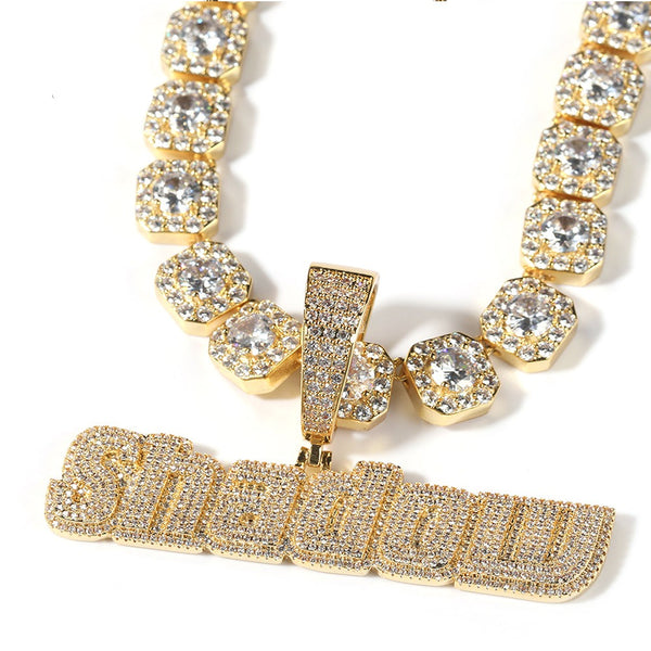 Unisex ICED OUT CUSTOM NAME WITH CLUSTER CHAIN - Koanga
