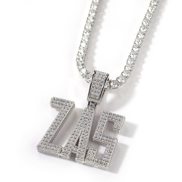 Simulated Diamond Capital Letters Custom Necklace - Koanga