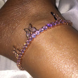 Pink Butterfly Drip Anklet - Koanga