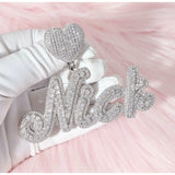 Customized Heart Iced Out Name with Baguette Chain - Koanga