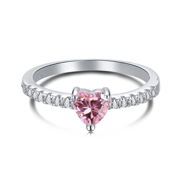 925 Sterling silver Pink DAINTY LOVE RING