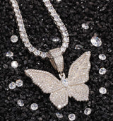 Koanga Butterfly Necklace With Cuban Chain - Koanga
