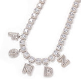 Baguette Letters With Cubic Zirconia Diamonds Chain - Koanga