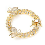 Sparkling Butterfly Bracelet - gold / 8inch Koanga