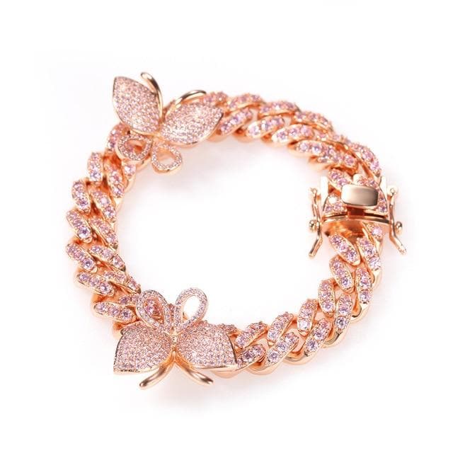 Sparkling Butterfly Bracelet - rose gold / 8inch Koanga